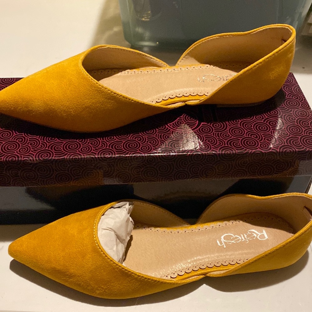 Refresh - Mustard Flats Suede-like - Size 7 - Never worn